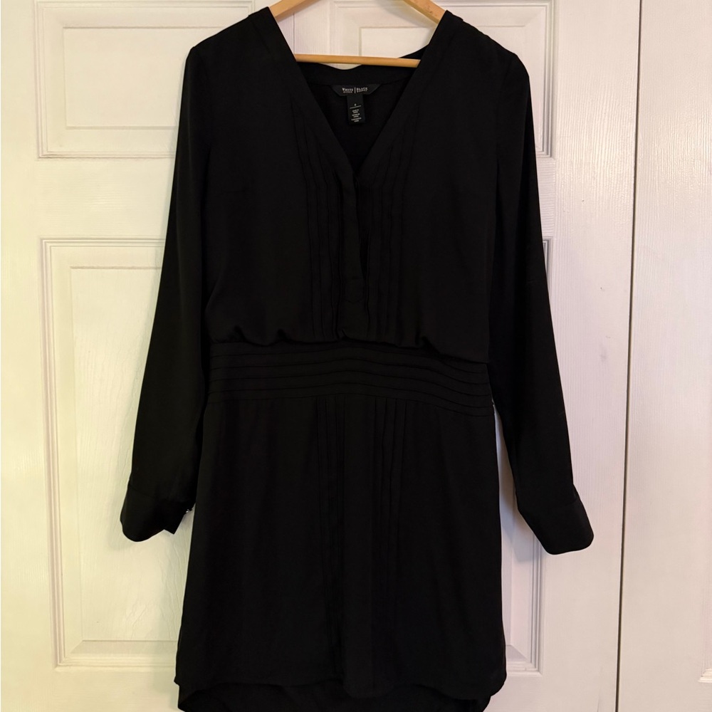 White House Black Market Long Sleeve Black Dress
